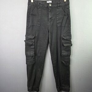 Telepatia Cargo Jogger Pants Womens 11/30 Black High Rise Stretch Utility Pocket